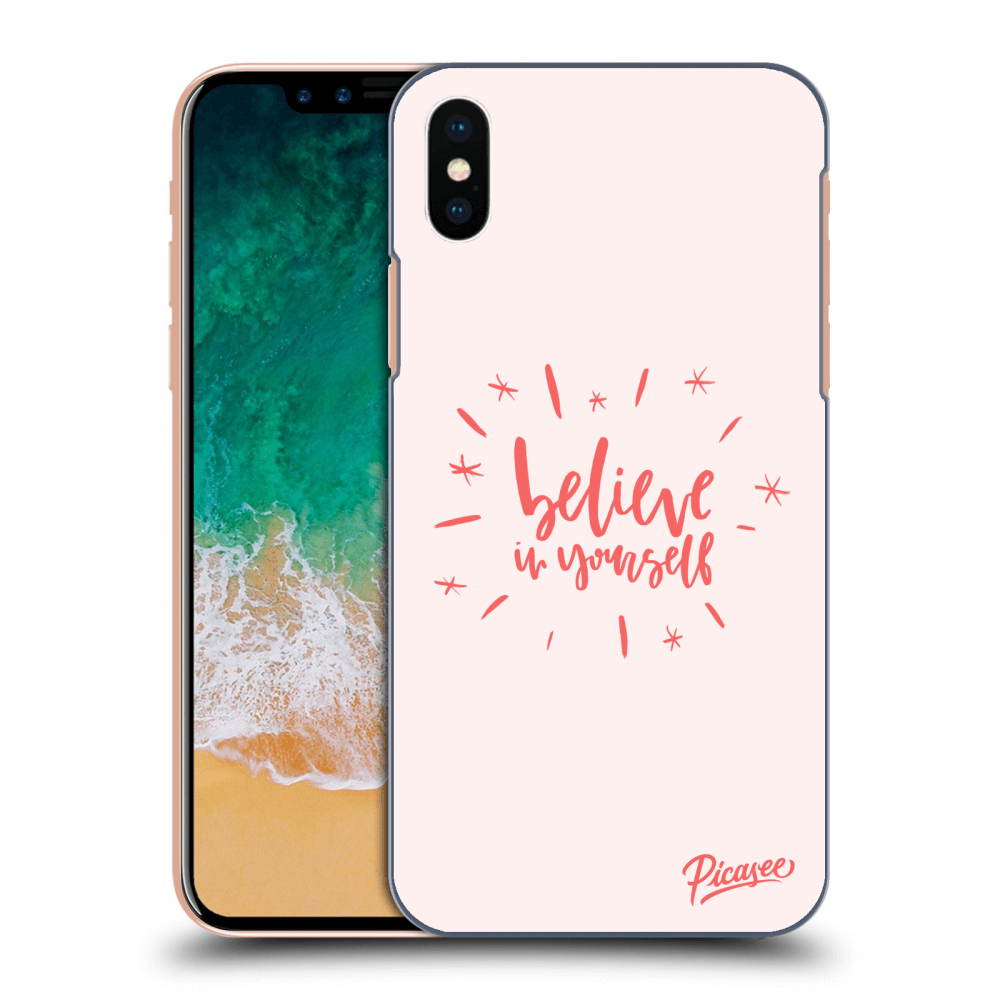 Picasee silikónový čierny obal pre Apple iPhone X/XS - Believe in yourself
