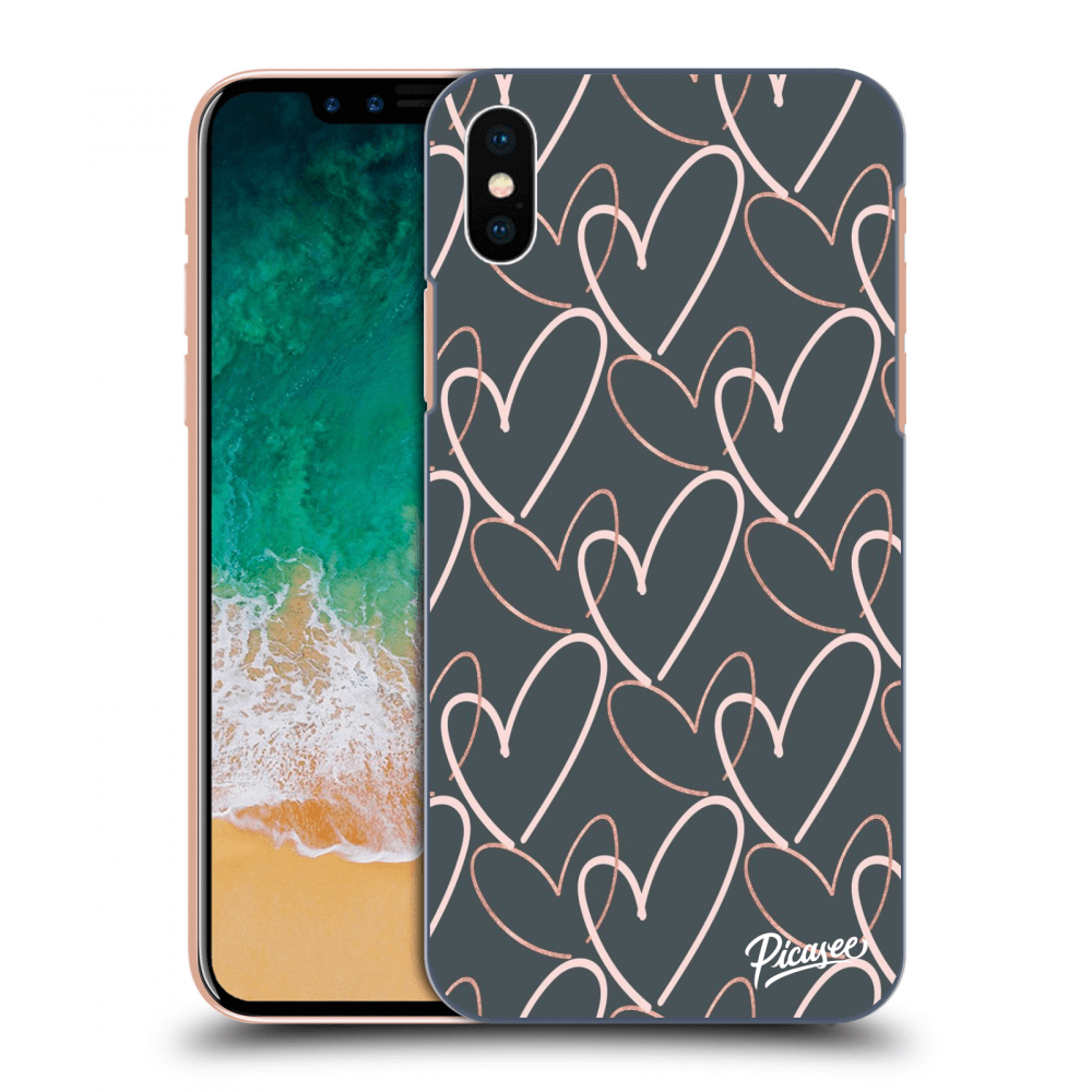 Picasee silikónový prehľadný obal pre Apple iPhone X/XS - Lots of love