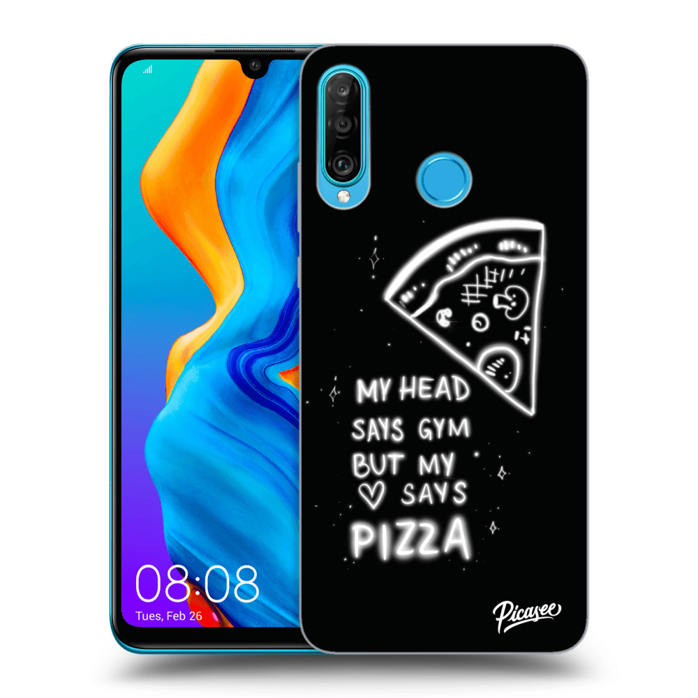 Picasee silikónový čierny obal pre Huawei P30 Lite - Pizza