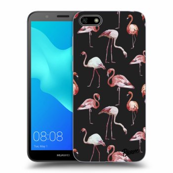 Picasee silikónový čierny obal pre Huawei Y5 2018 - Flamingos