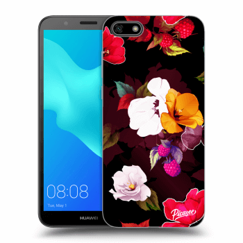 Picasee silikónový čierny obal pre Huawei Y5 2018 - Flowers and Berries