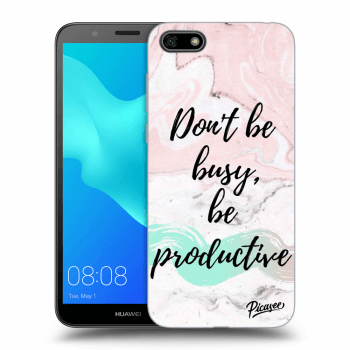 Picasee silikónový čierny obal pre Huawei Y5 2018 - Don't be busy, be productive