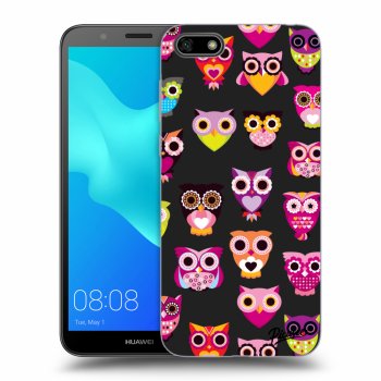 Picasee silikónový čierny obal pre Huawei Y5 2018 - Owls