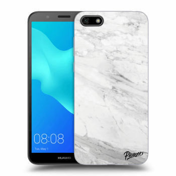 Picasee silikónový čierny obal pre Huawei Y5 2018 - White marble