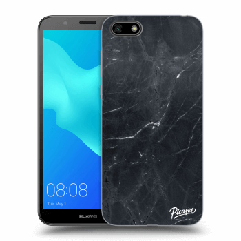 Picasee silikónový čierny obal pre Huawei Y5 2018 - Black marble