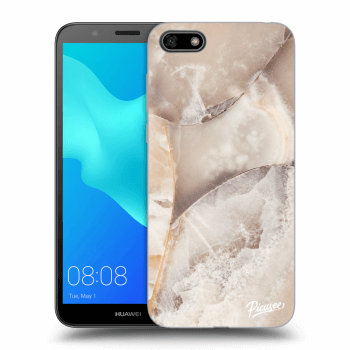 Picasee silikónový čierny obal pre Huawei Y5 2018 - Cream marble