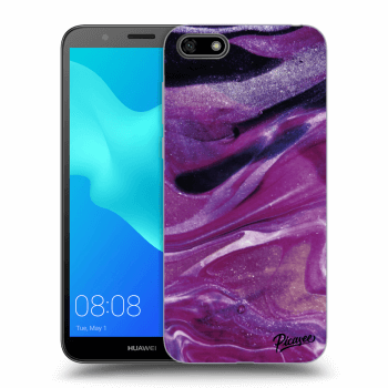 Picasee silikónový čierny obal pre Huawei Y5 2018 - Purple glitter