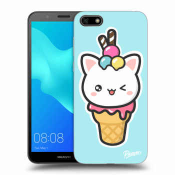 Picasee silikónový čierny obal pre Huawei Y5 2018 - Ice Cream Cat