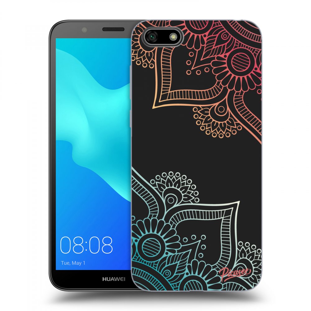 Picasee silikónový čierny obal pre Huawei Y5 2018 - Flowers pattern