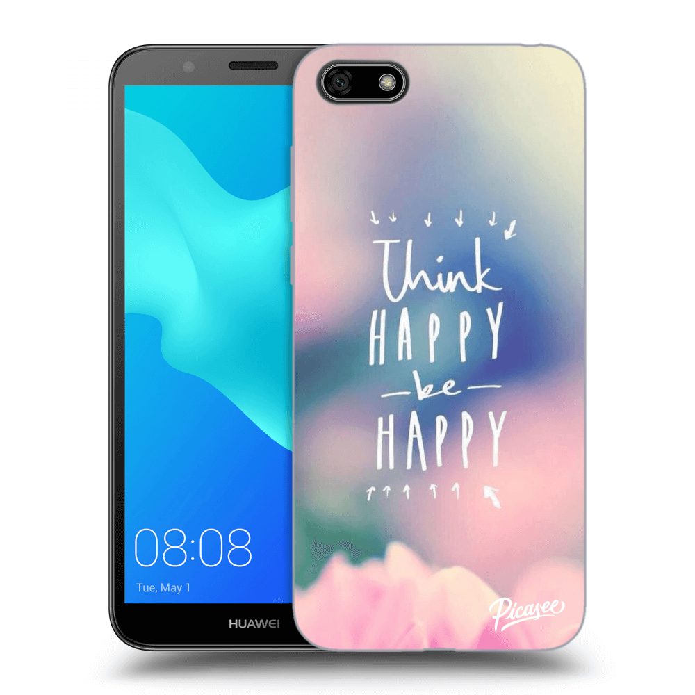 Picasee silikónový čierny obal pre Huawei Y5 2018 - Think happy be happy