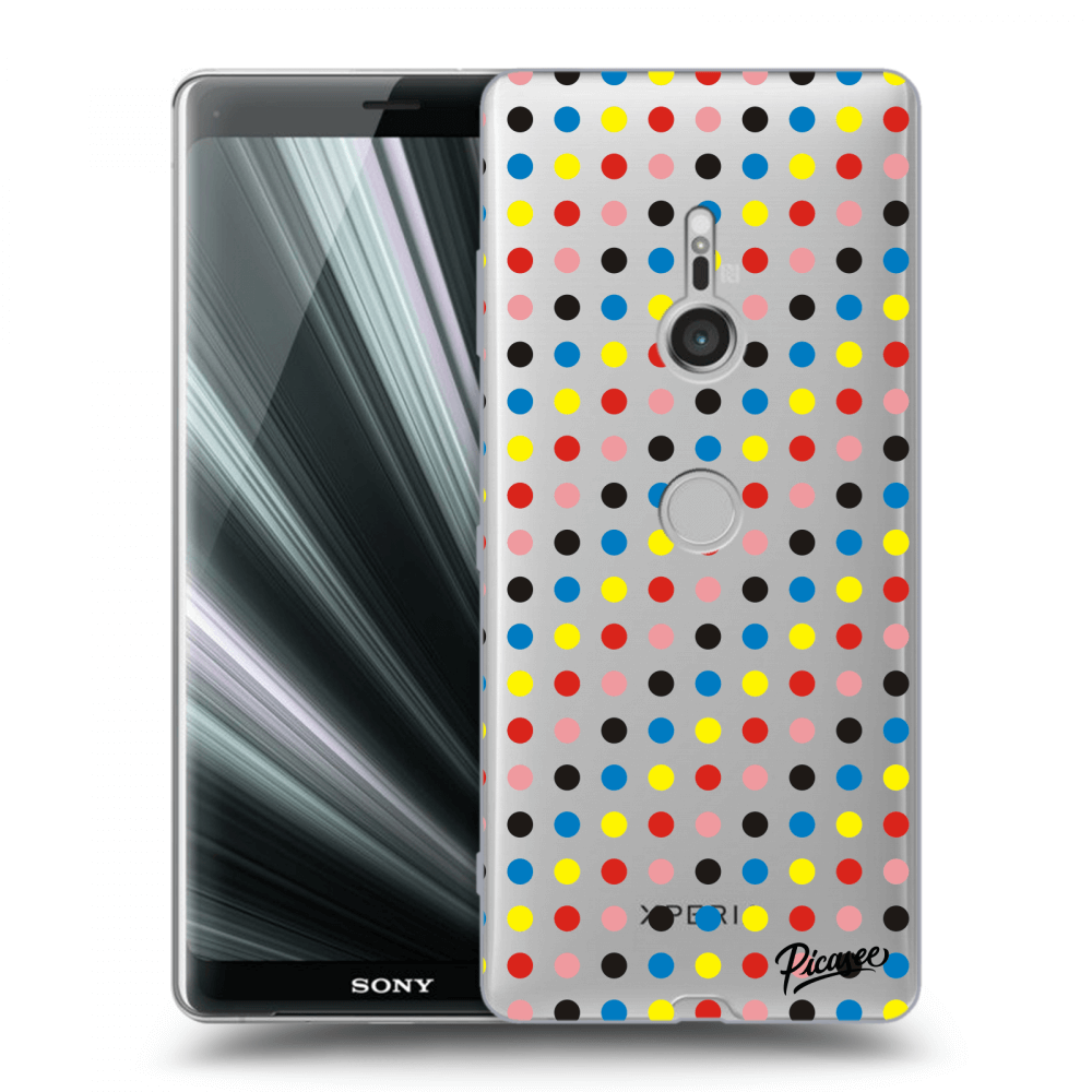 Picasee silikónový prehľadný obal pre Sony Xperia XZ3 - Colorful dots