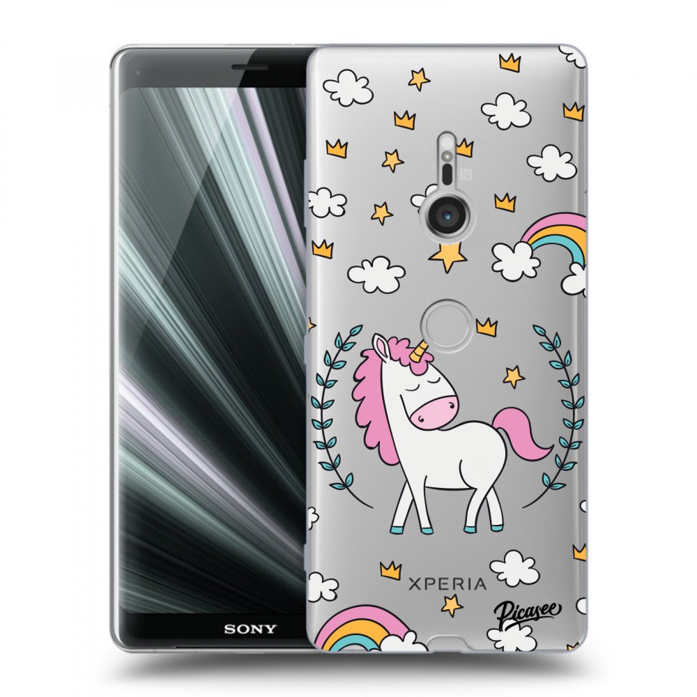 Picasee silikónový prehľadný obal pre Sony Xperia XZ3 - Unicorn star heaven