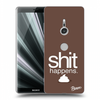 Picasee silikónový prehľadný obal pre Sony Xperia XZ3 - Shit happens