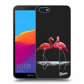 Picasee silikónový čierny obal pre Honor 7S - Flamingos couple