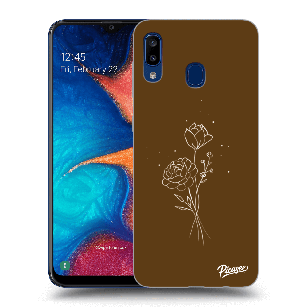 Picasee ULTIMATE CASE pro Samsung Galaxy A20e A202F - Brown flowers