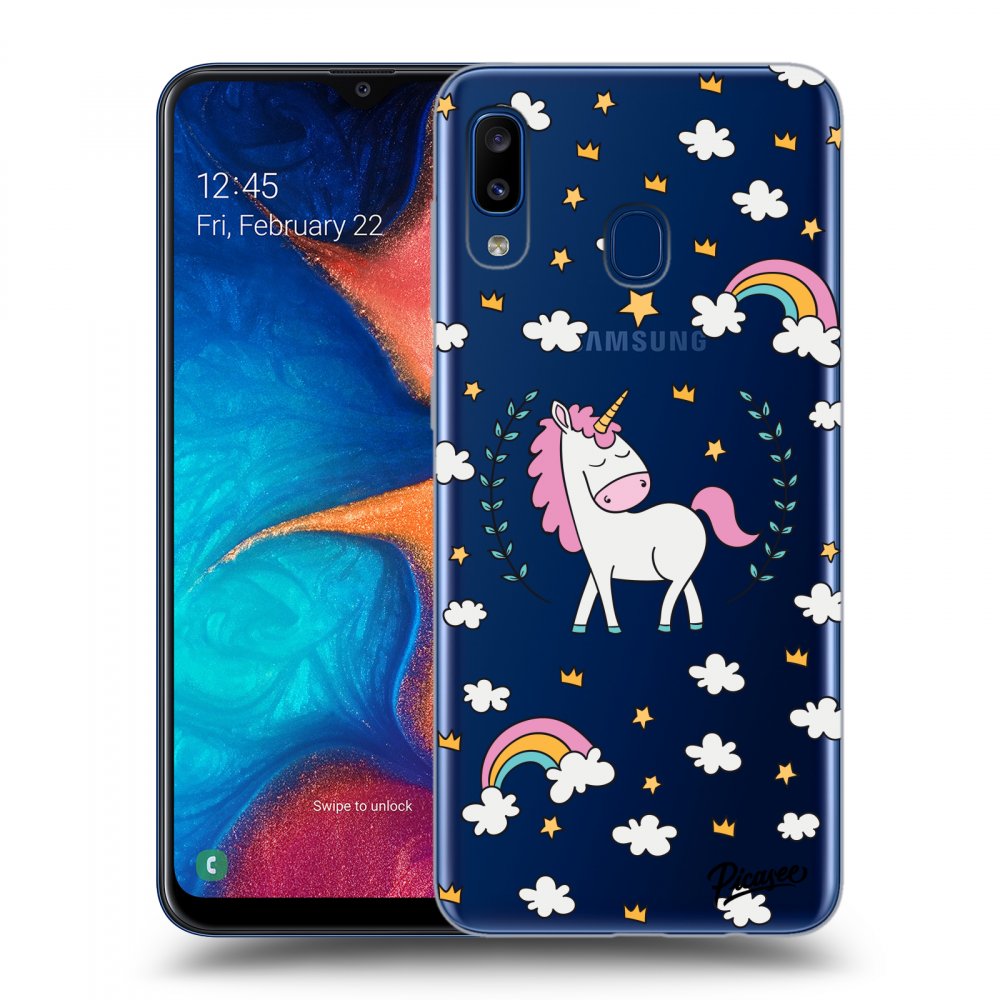 Picasee silikónový prehľadný obal pre Samsung Galaxy A20e A202F - Unicorn star heaven