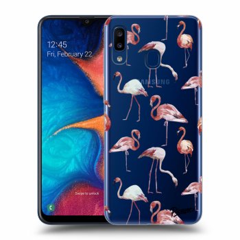 Picasee silikónový prehľadný obal pre Samsung Galaxy A20e A202F - Flamingos