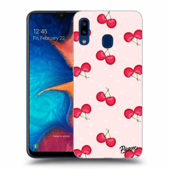 Picasee silikónový prehľadný obal pre Samsung Galaxy A20e A202F - Cherries