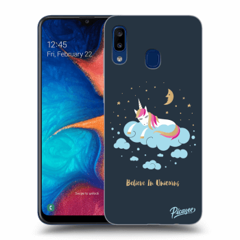 Picasee silikónový čierny obal pre Samsung Galaxy A20e A202F - Believe In Unicorns