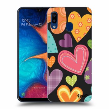 Picasee silikónový čierny obal pre Samsung Galaxy A20e A202F - Colored heart