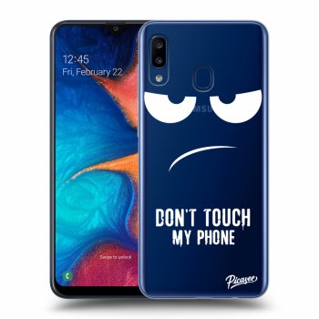 Picasee silikónový prehľadný obal pre Samsung Galaxy A20e A202F - Don't Touch My Phone