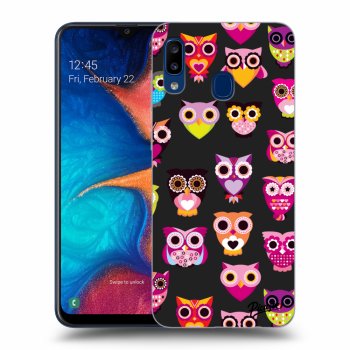 Picasee silikónový čierny obal pre Samsung Galaxy A20e A202F - Owls