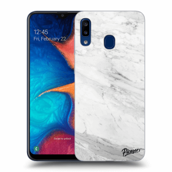 Picasee silikónový prehľadný obal pre Samsung Galaxy A20e A202F - White marble