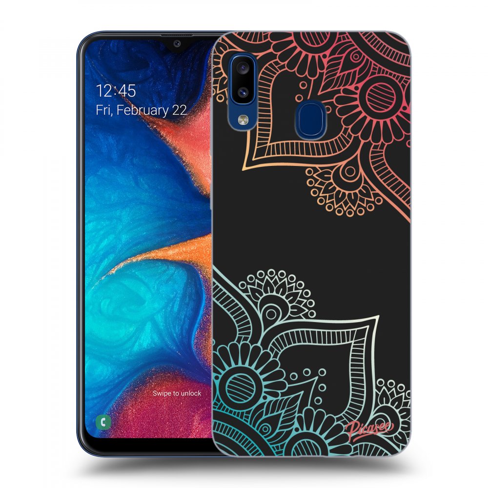 Picasee silikónový čierny obal pre Samsung Galaxy A20e A202F - Flowers pattern