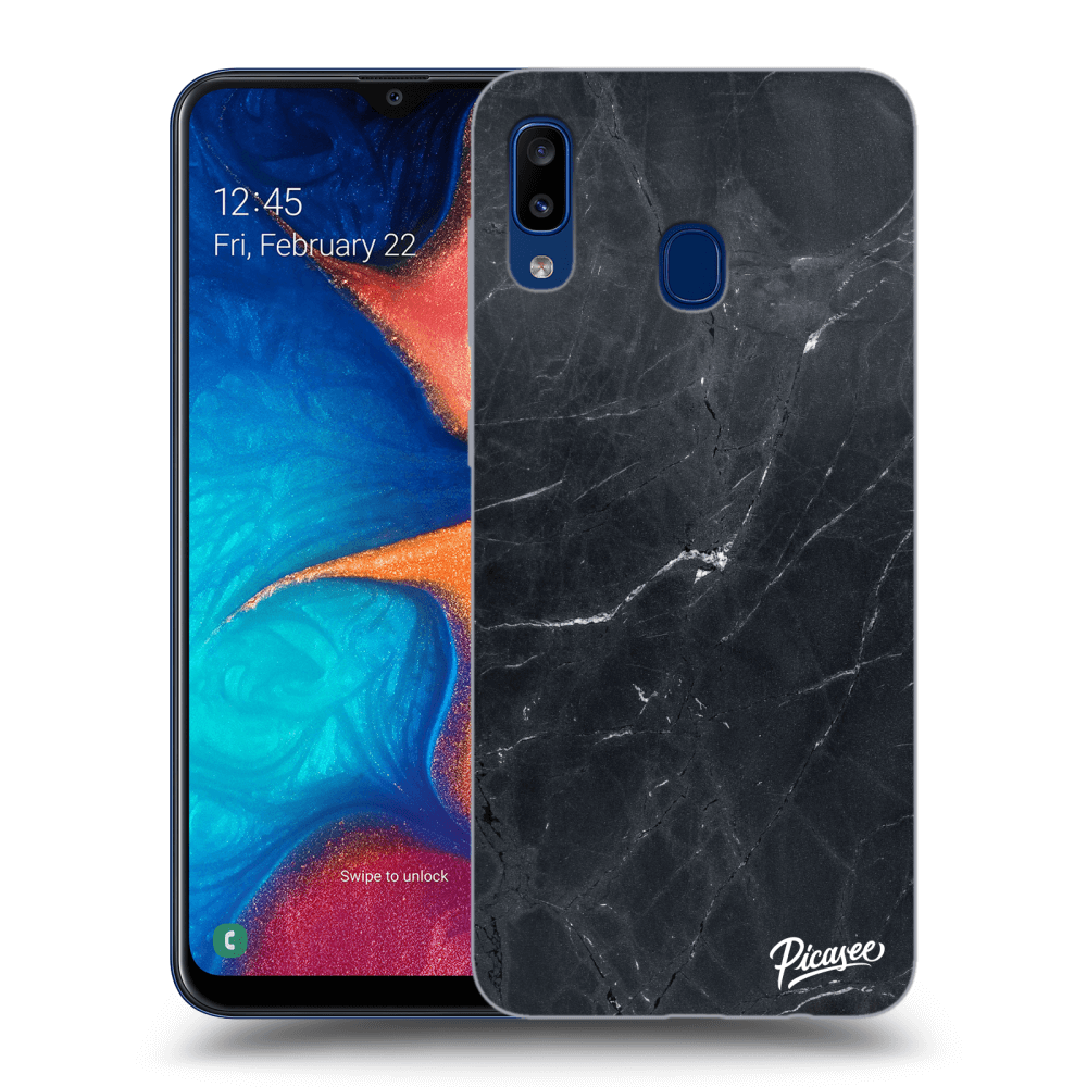 Picasee silikónový prehľadný obal pre Samsung Galaxy A20e A202F - Black marble
