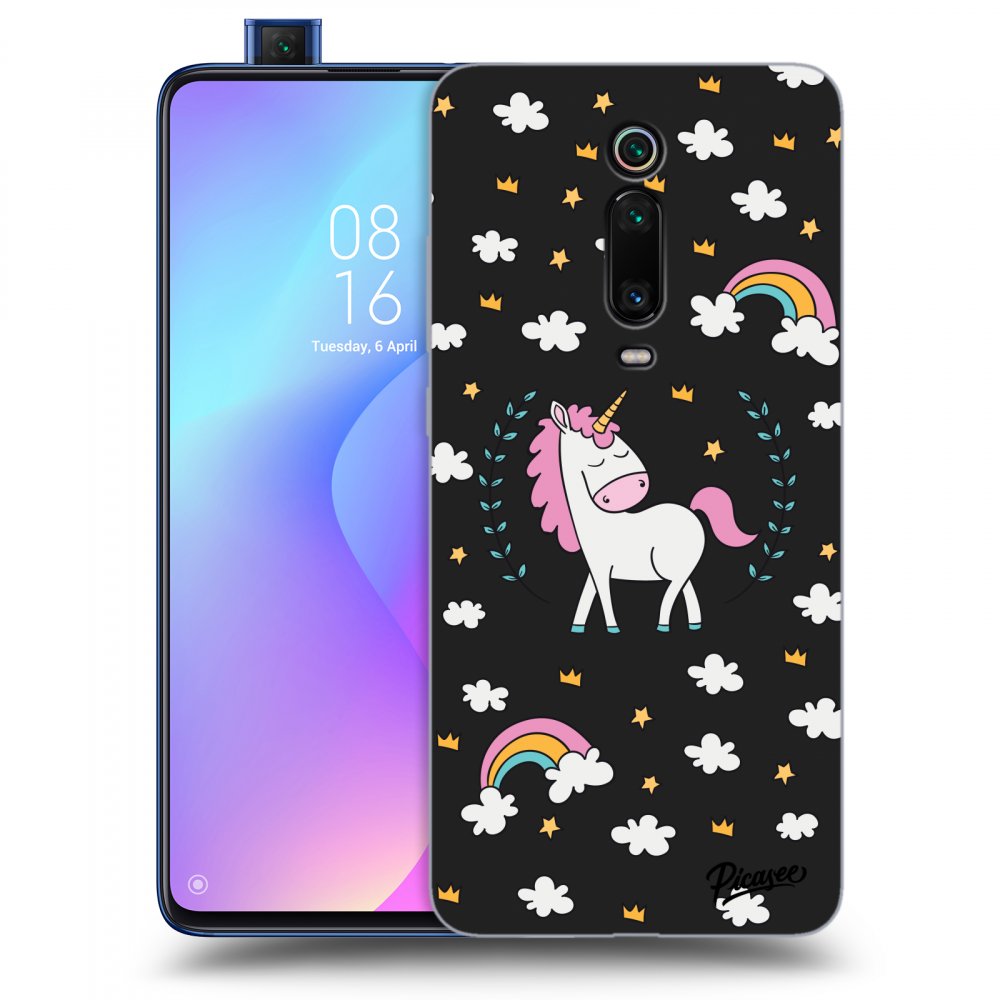 Picasee silikónový čierny obal pre Xiaomi Mi 9T (Pro) - Unicorn star heaven