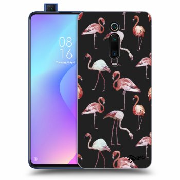 Picasee silikónový čierny obal pre Xiaomi Mi 9T (Pro) - Flamingos