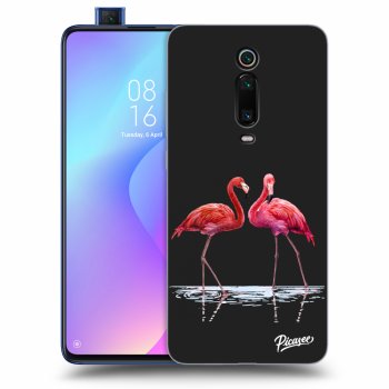 Picasee silikónový čierny obal pre Xiaomi Mi 9T (Pro) - Flamingos couple