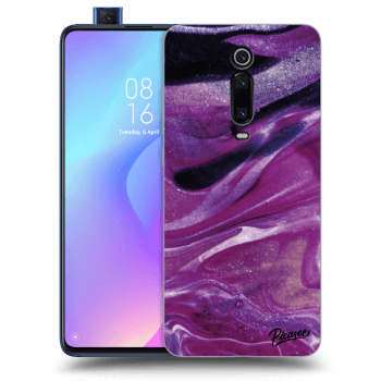 Picasee silikónový čierny obal pre Xiaomi Mi 9T (Pro) - Purple glitter