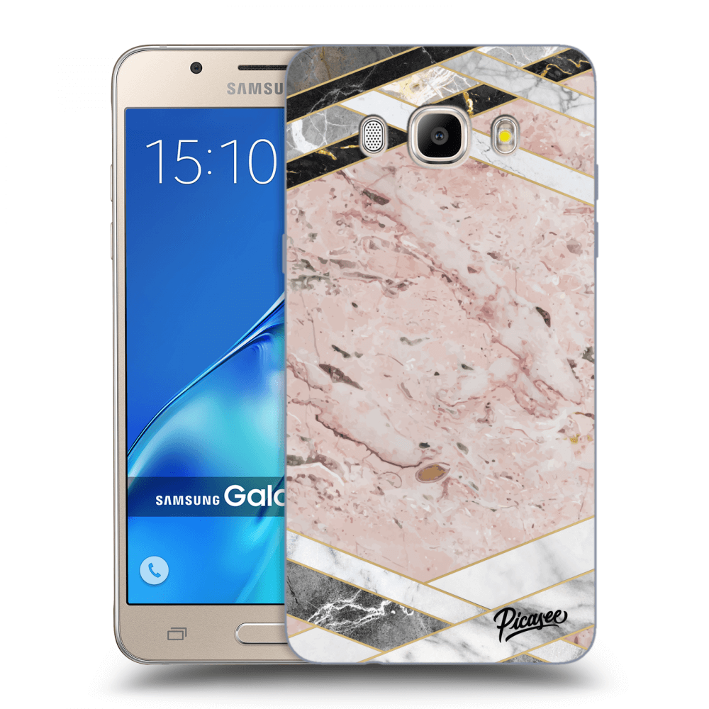 Picasee silikónový prehľadný obal pre Samsung Galaxy J5 2016 J510F - Pink geometry