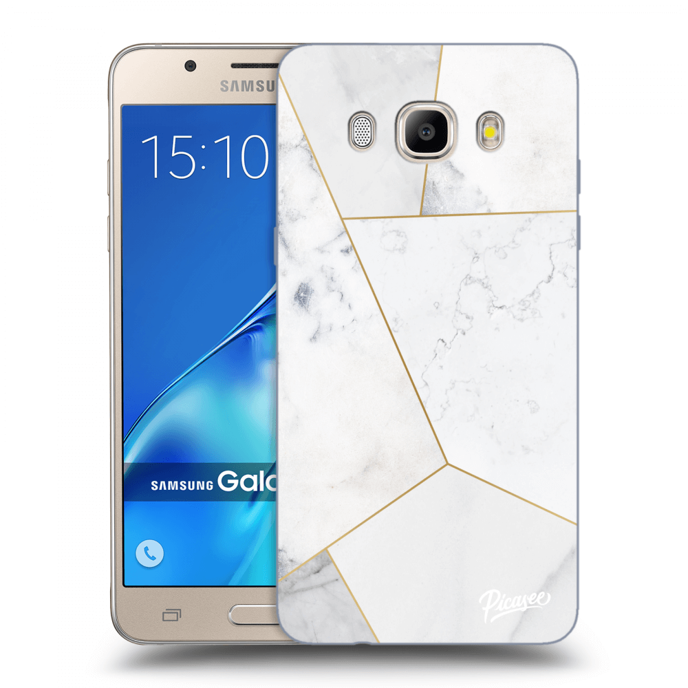 Picasee silikónový prehľadný obal pre Samsung Galaxy J5 2016 J510F - White tile