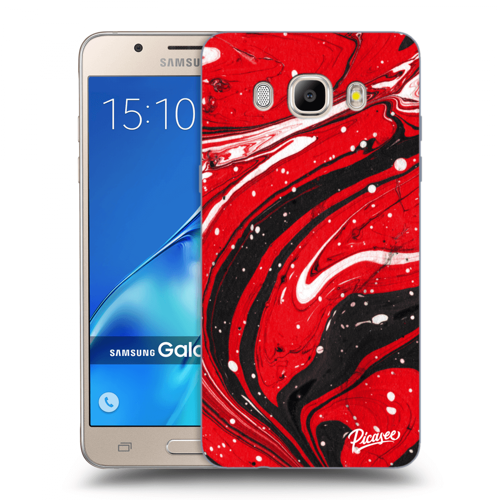 Picasee silikónový prehľadný obal pre Samsung Galaxy J5 2016 J510F - Red black