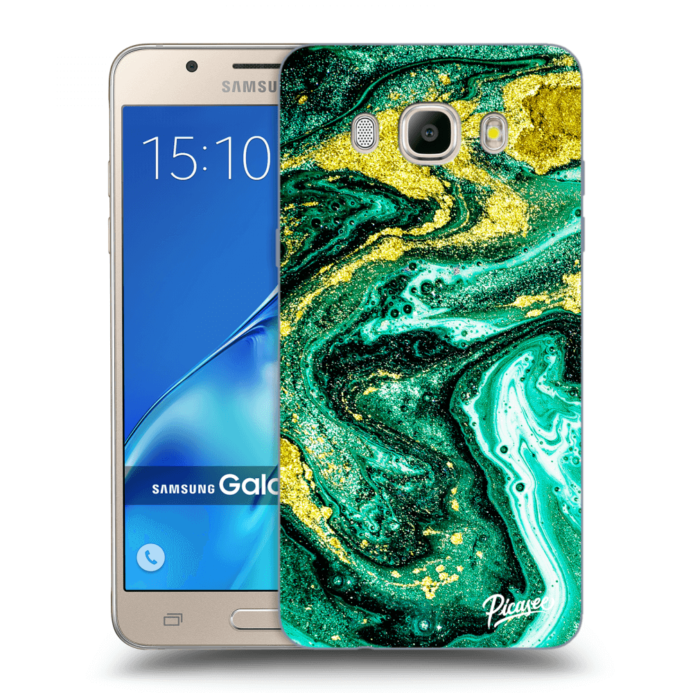 Picasee silikónový prehľadný obal pre Samsung Galaxy J5 2016 J510F - Green Gold