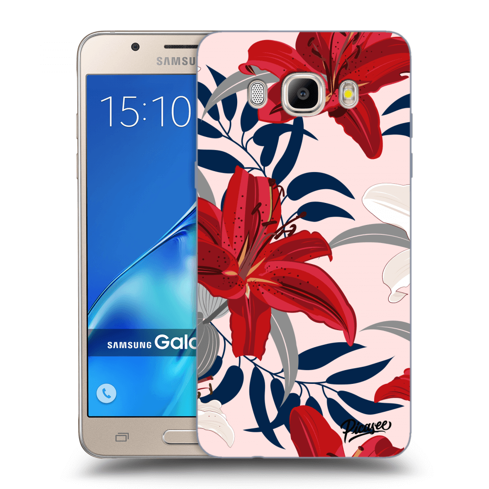 Picasee silikónový prehľadný obal pre Samsung Galaxy J5 2016 J510F - Red Lily