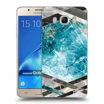 Picasee silikónový prehľadný obal pre Samsung Galaxy J5 2016 J510F - Blue geometry