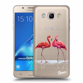 Picasee silikónový prehľadný obal pre Samsung Galaxy J5 2016 J510F - Flamingos couple