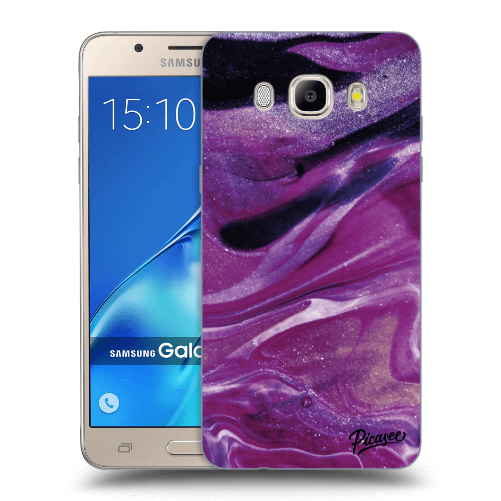 Picasee silikónový prehľadný obal pre Samsung Galaxy J5 2016 J510F - Purple glitter