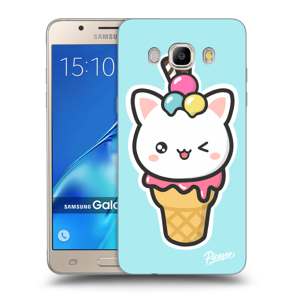 Picasee silikónový prehľadný obal pre Samsung Galaxy J5 2016 J510F - Ice Cream Cat