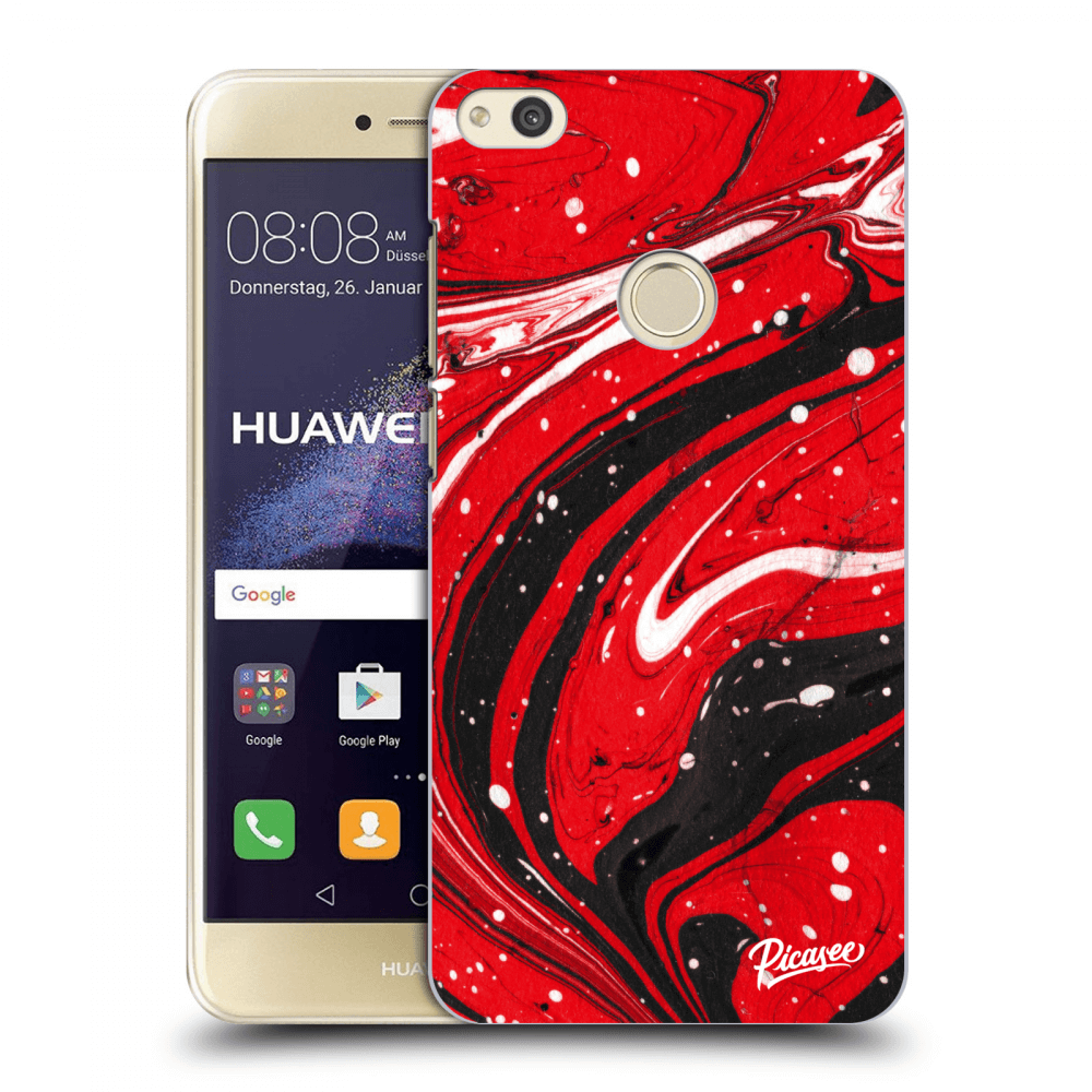Picasee silikónový prehľadný obal pre Huawei P9 Lite 2017 - Red black