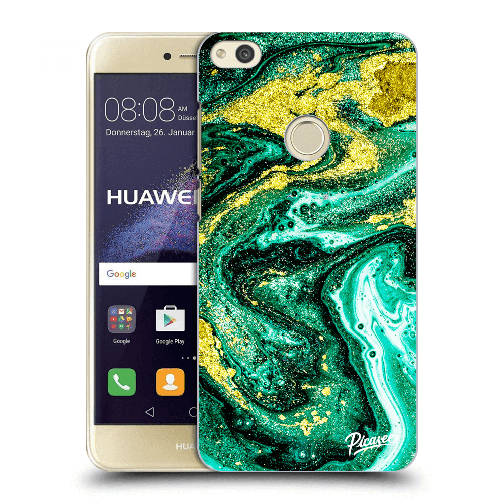 Picasee silikónový prehľadný obal pre Huawei P9 Lite 2017 - Green Gold