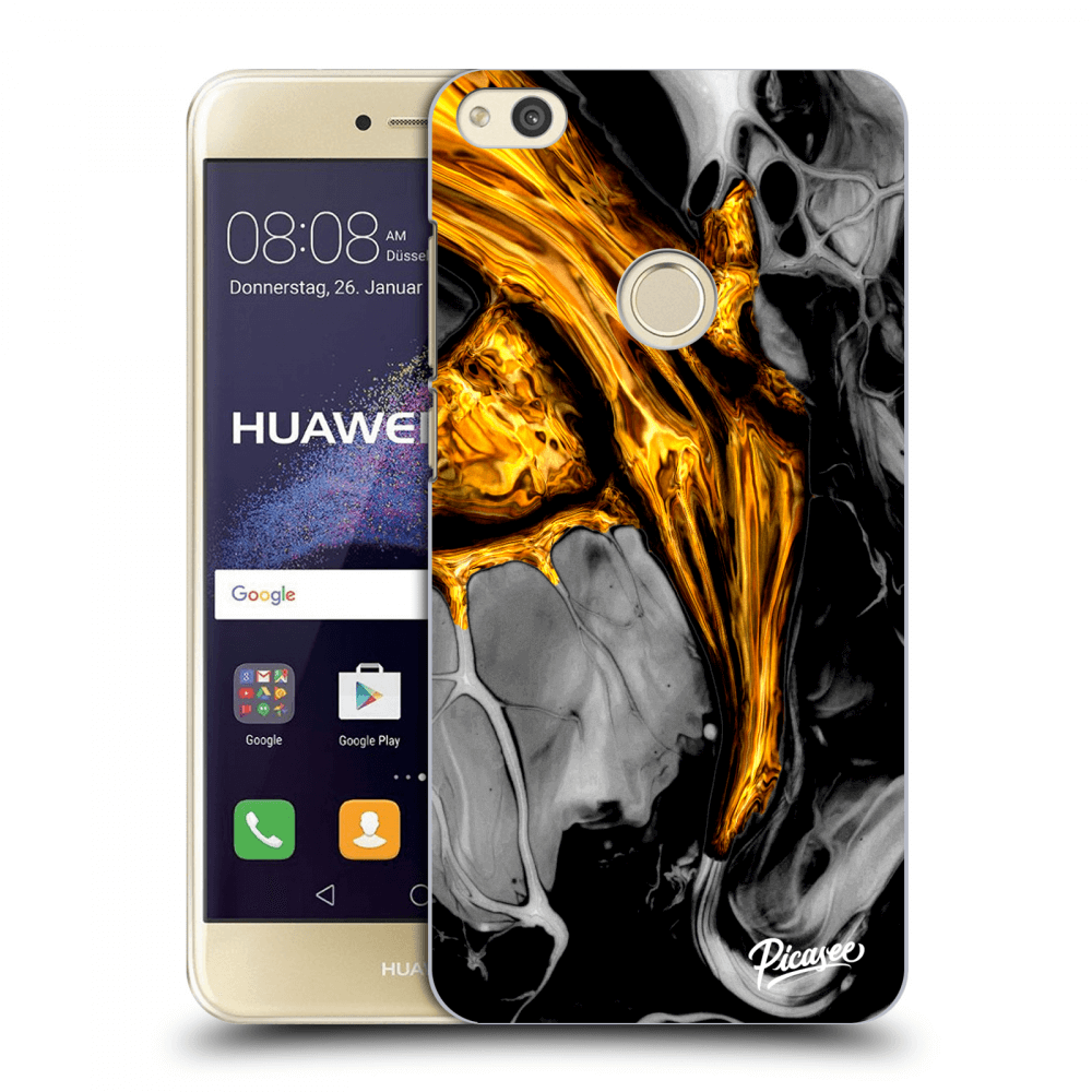 Picasee silikónový prehľadný obal pre Huawei P9 Lite 2017 - Black Gold