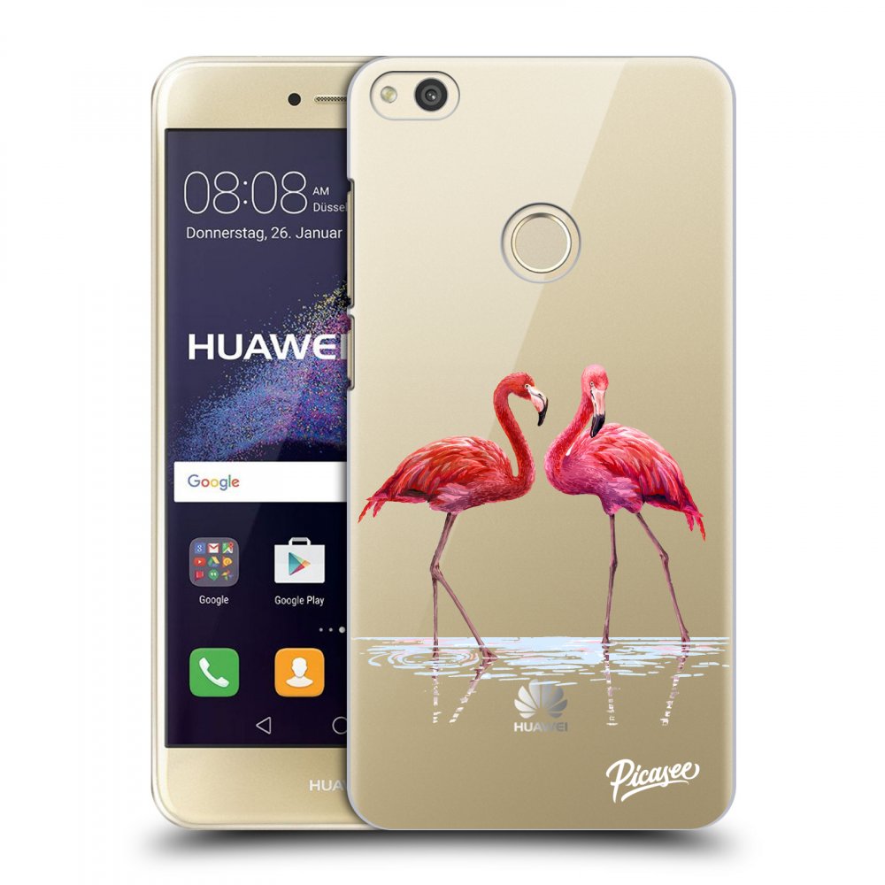 Picasee silikónový prehľadný obal pre Huawei P9 Lite 2017 - Flamingos couple