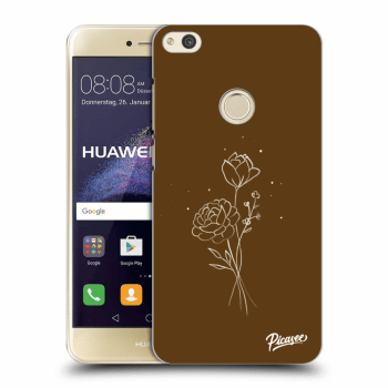 Picasee silikónový prehľadný obal pre Huawei P9 Lite 2017 - Brown flowers