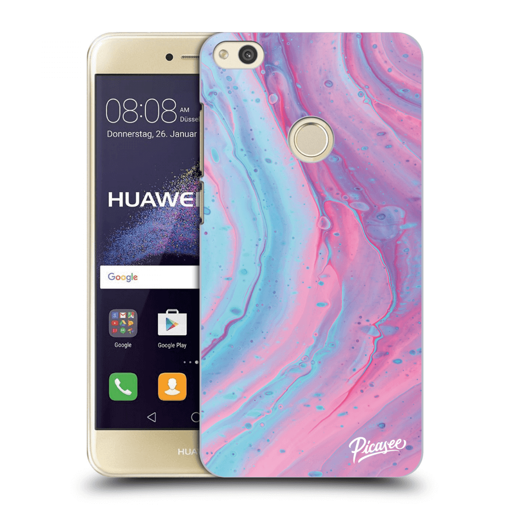 Picasee silikónový prehľadný obal pre Huawei P9 Lite 2017 - Pink liquid