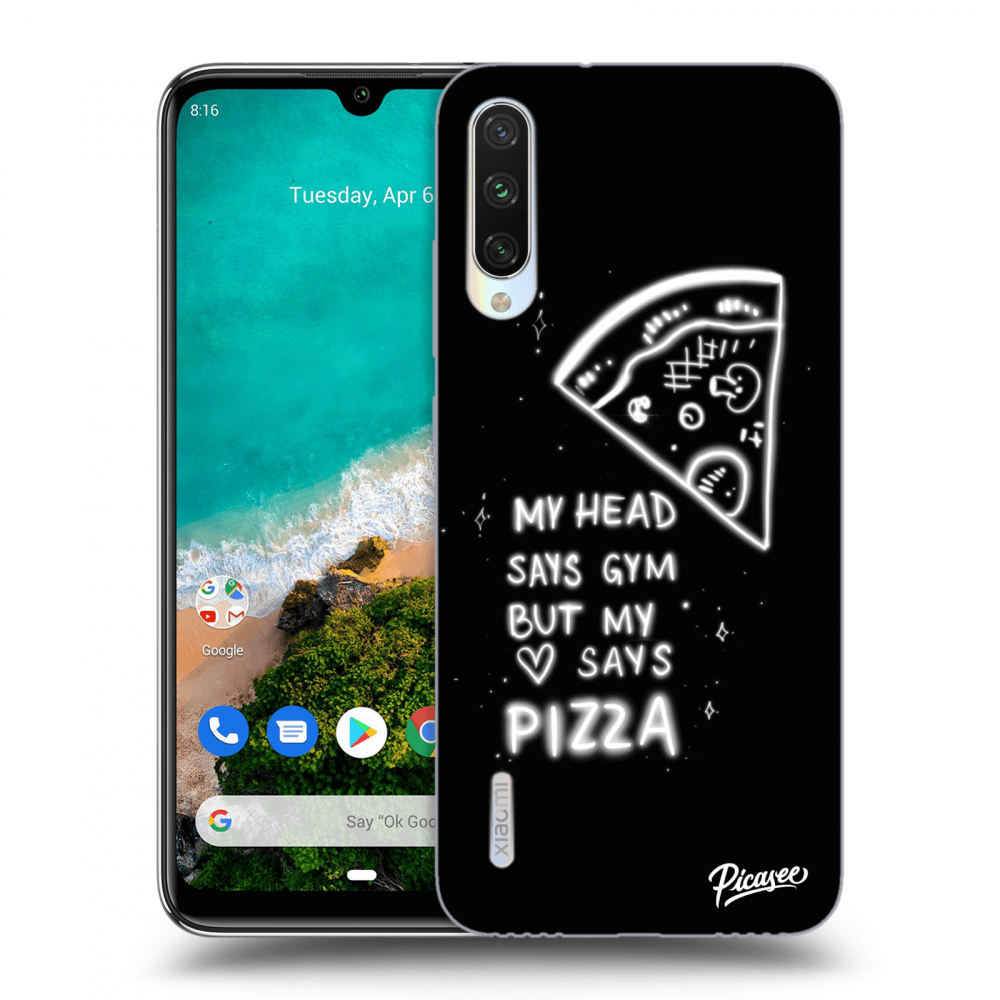 Picasee silikónový čierny obal pre Xiaomi Mi A3 - Pizza