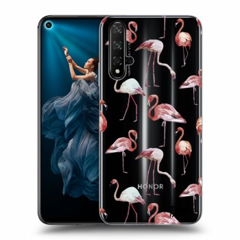 Picasee silikónový prehľadný obal pre Honor 20 - Flamingos